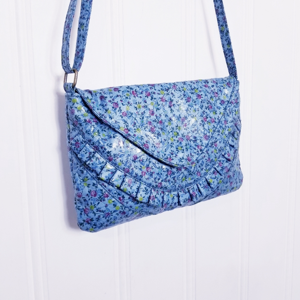Melie Bianco Blue Floral Crossbody Bag